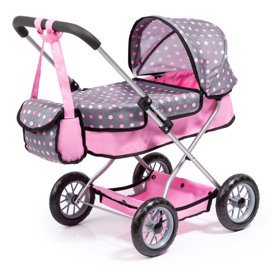 Bayer Smarty Dolls Pram - Pink  & Grey