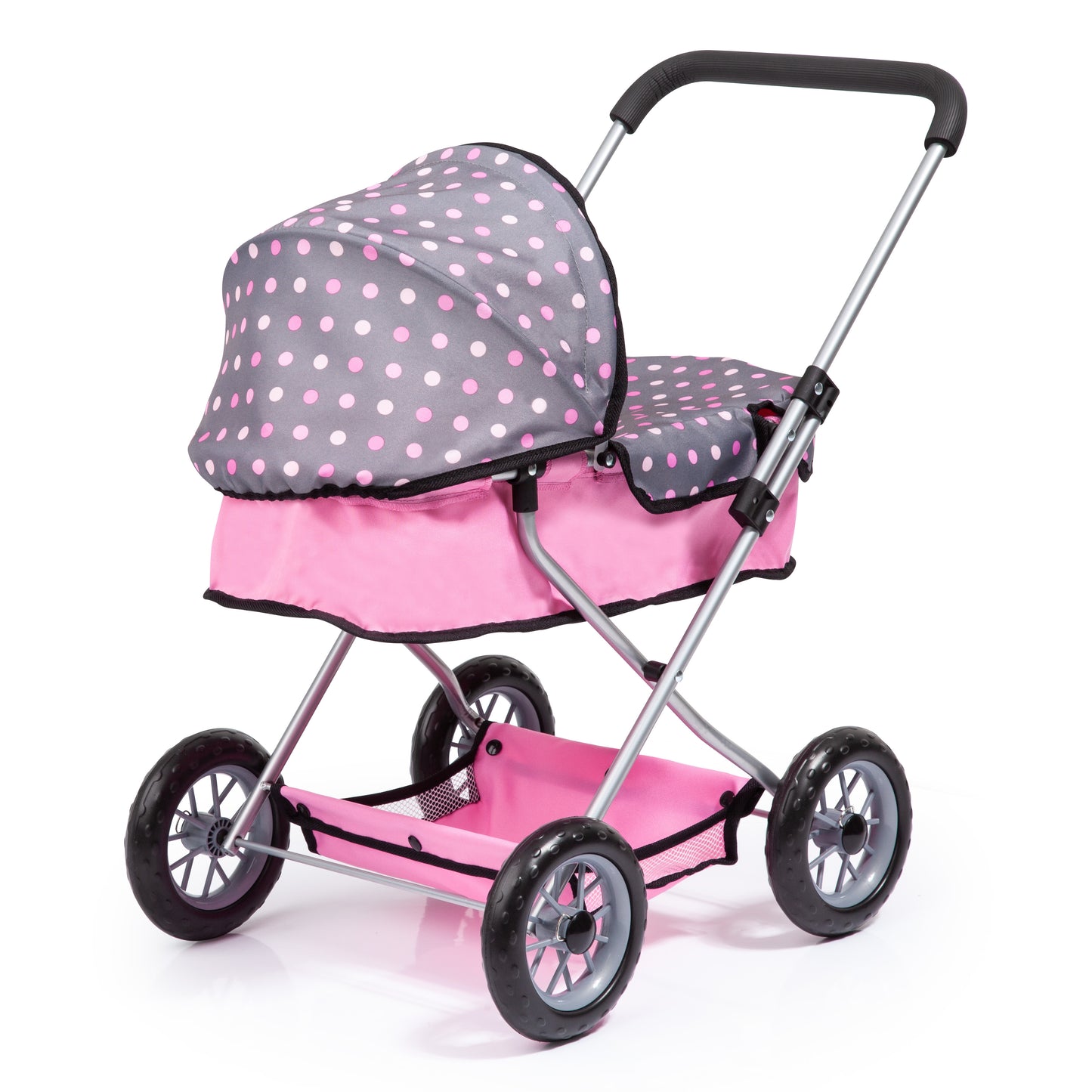 Bayer Smarty Dolls Pram - Pink & Grey