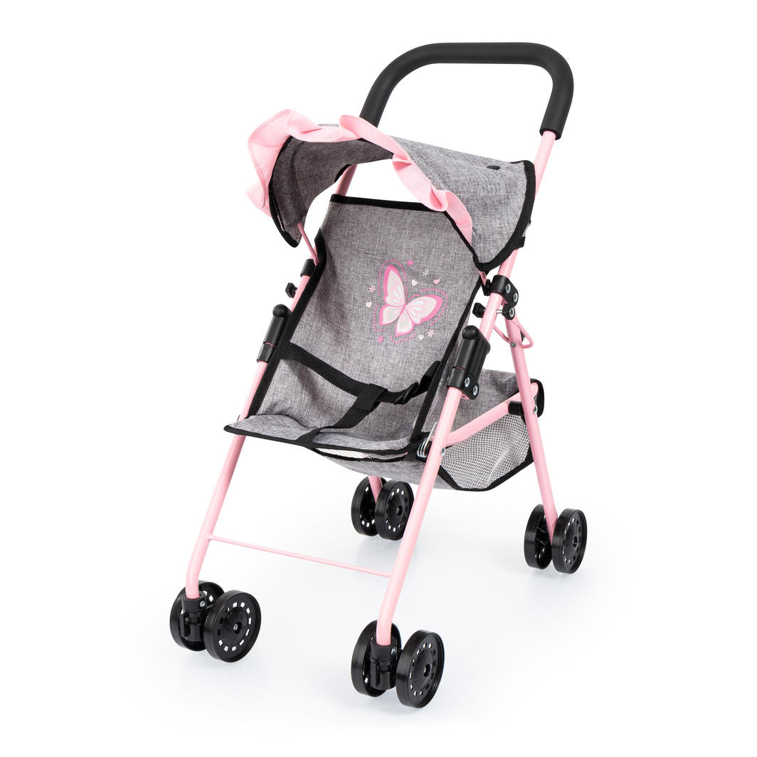 Bayer Dolls Stroller & Accessories Pack - Pink & Grey