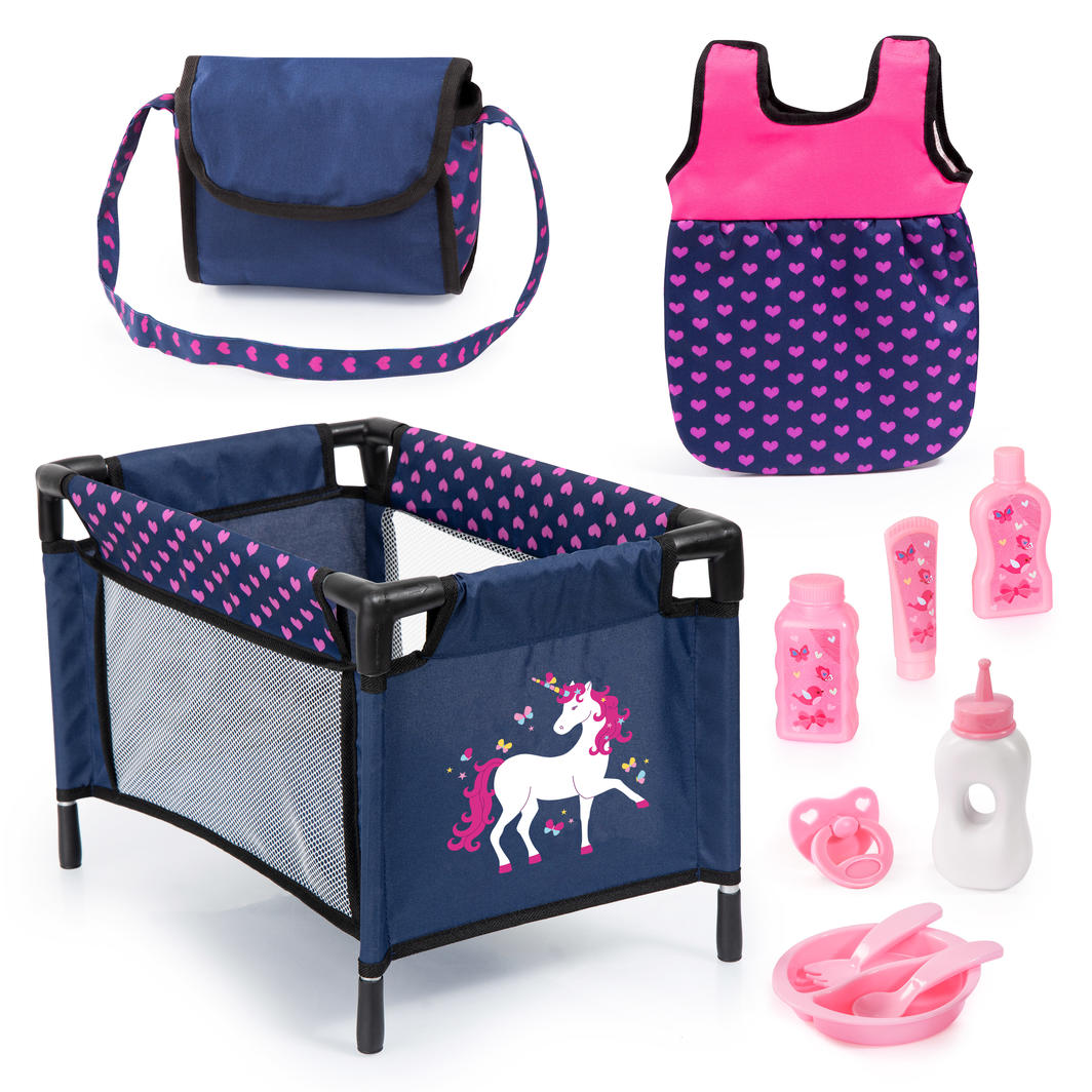 Bayer Dolls Care Set (11 in 1) - Navy & Pink