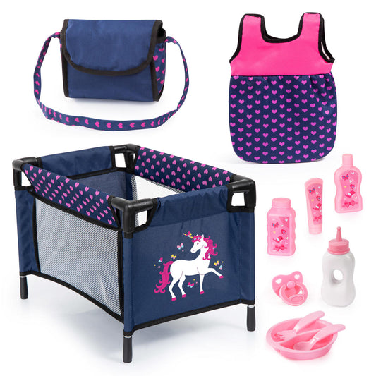 Bayer Dolls Care Set (11 in 1) - Navy & Pink