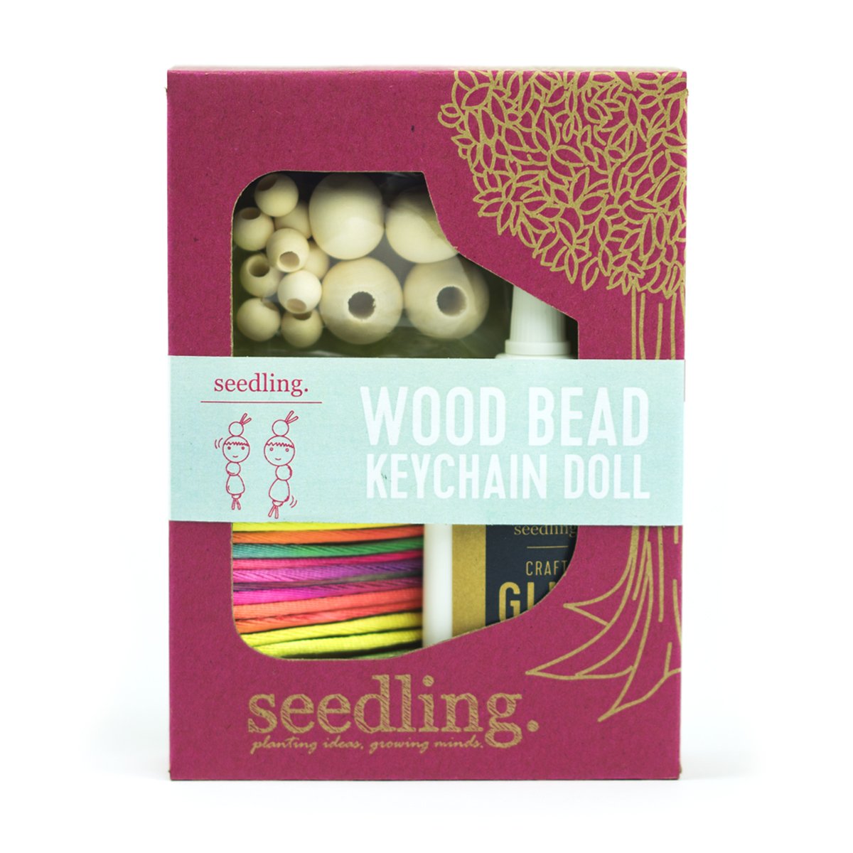 Wood Bead Keychain Dolls