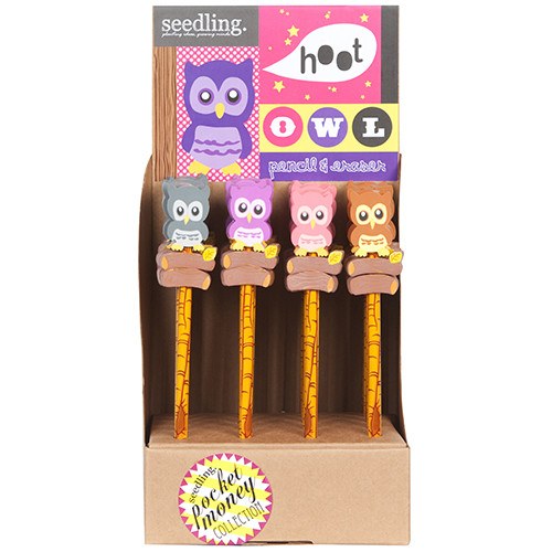 Pocket Money Collection - Hoot Owl Pencil & Eraser