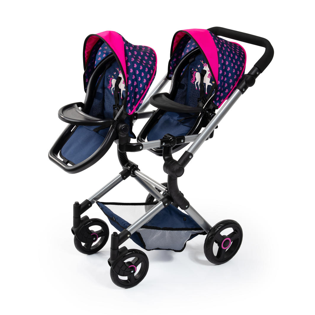 Bayer Twin Dolls Pram - Navy MEGA DEAL