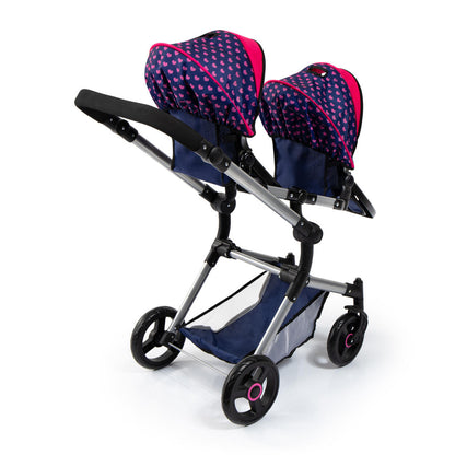 Bayer Twin Dolls Pram - Navy MEGA DEAL
