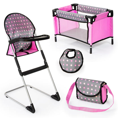 Bayer High Chair with Travel Bed Set - Pink & Grey